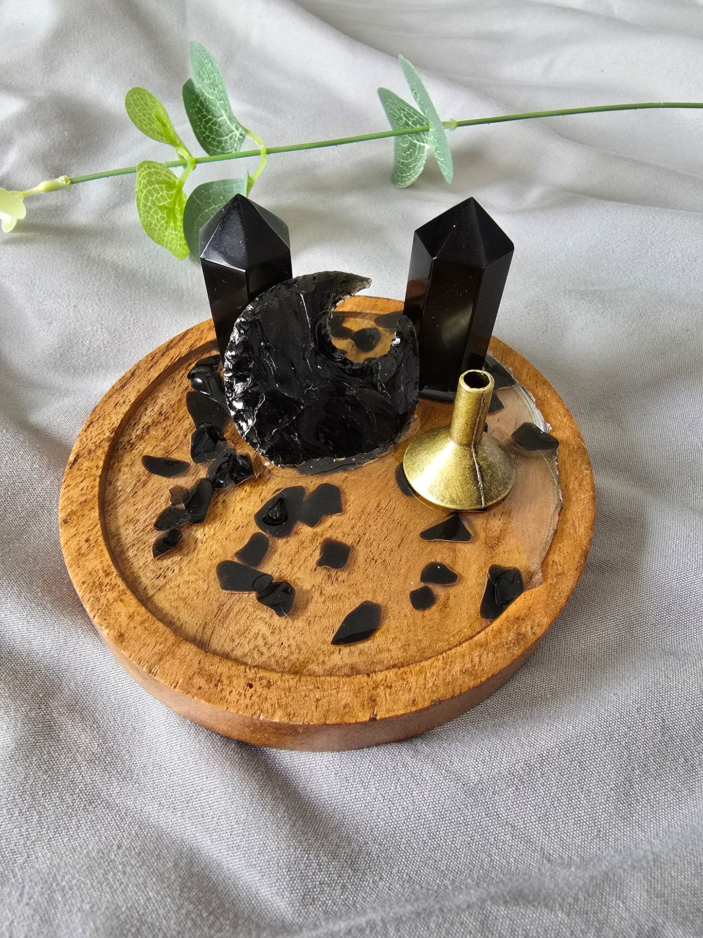 Obsidian Mini Altar/Meditation Table