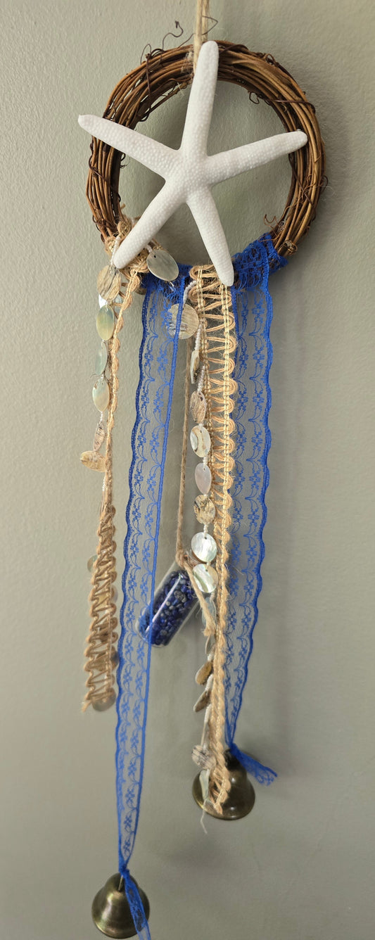Witch Bell - Beach Theme - Beach Decor- Featuring Lapis Lazuli
