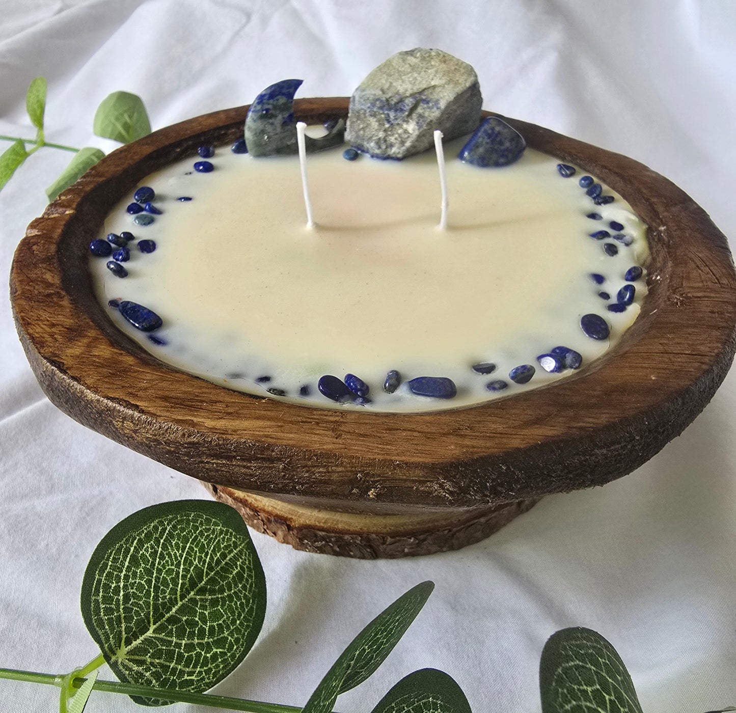 Soy Dough Bowl Candle with Lapis Lazuli