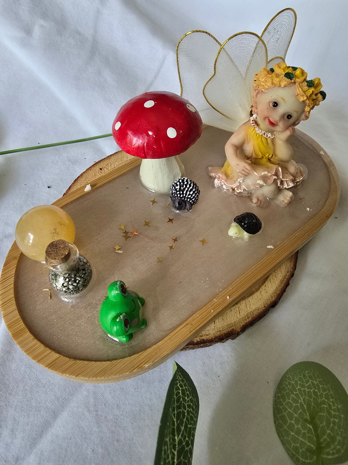Resin Fairy Garden Trays with Crystals