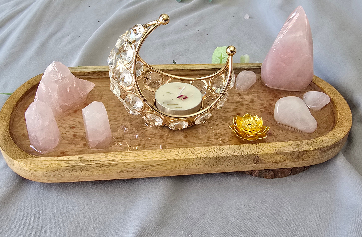 Medium Rose Quartz Mini Altar/Meditation Table