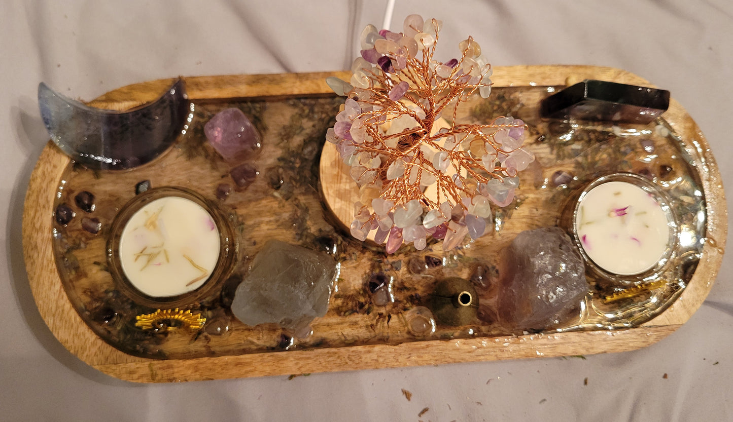 Mini Altars/Meditation Tables Rainbow Fluorite