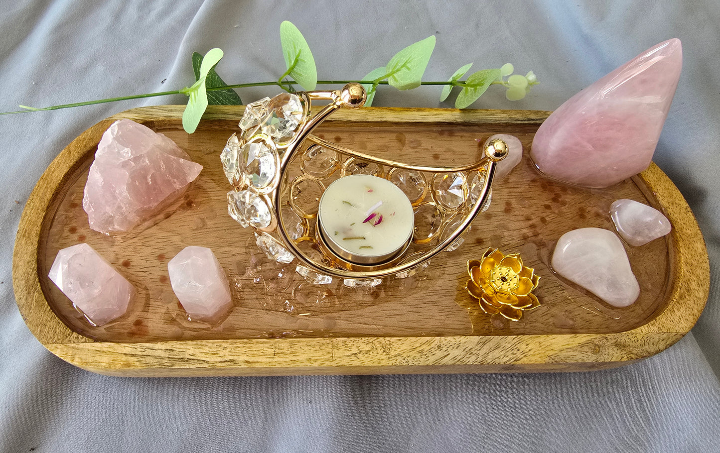 Medium Rose Quartz Mini Altar/Meditation Table