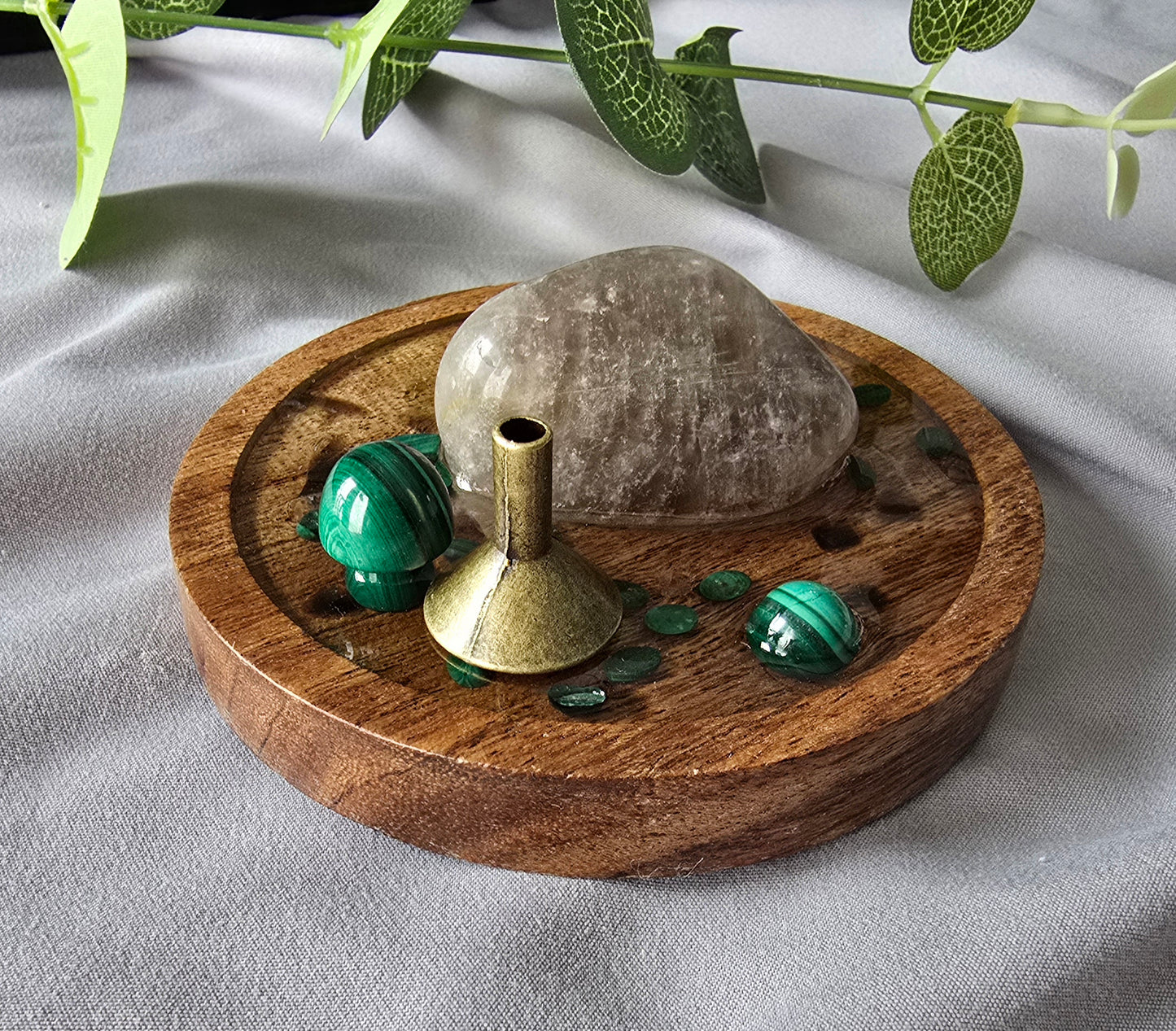 Smoky Quartz & Malachite Mini Altar/Meditation Table