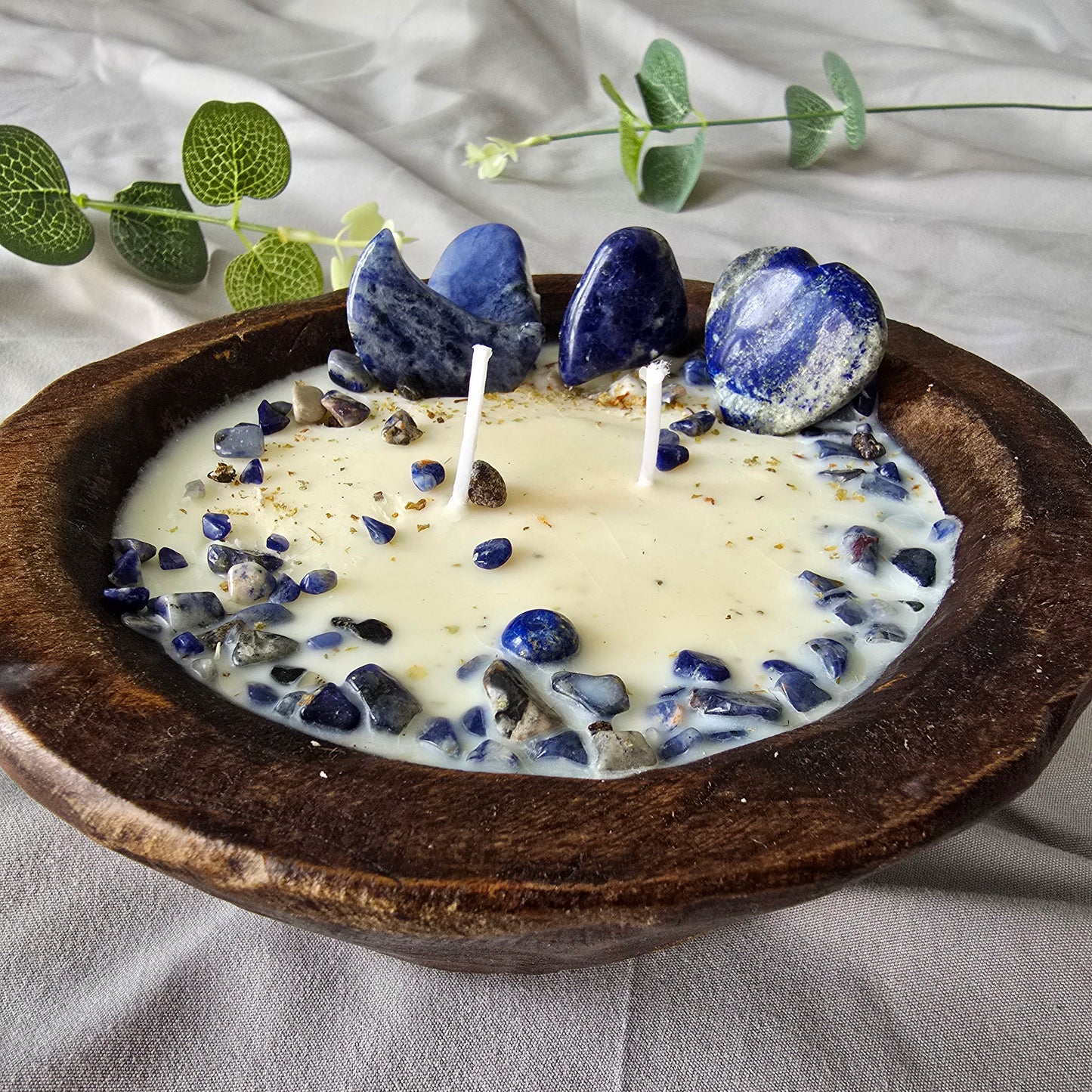 Sodalite Dough Bowl Candles