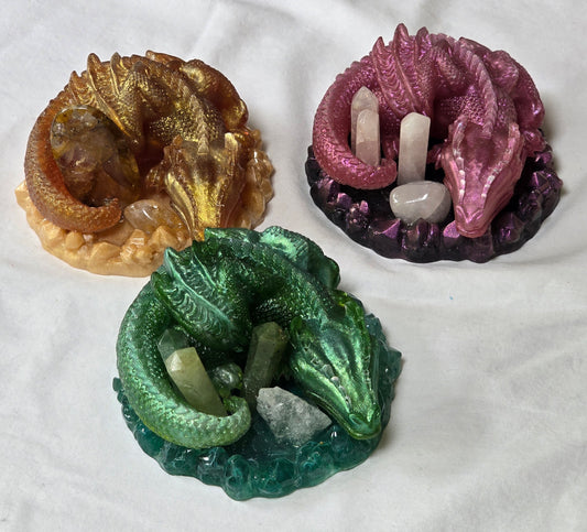 Resin Dragons with Crystals