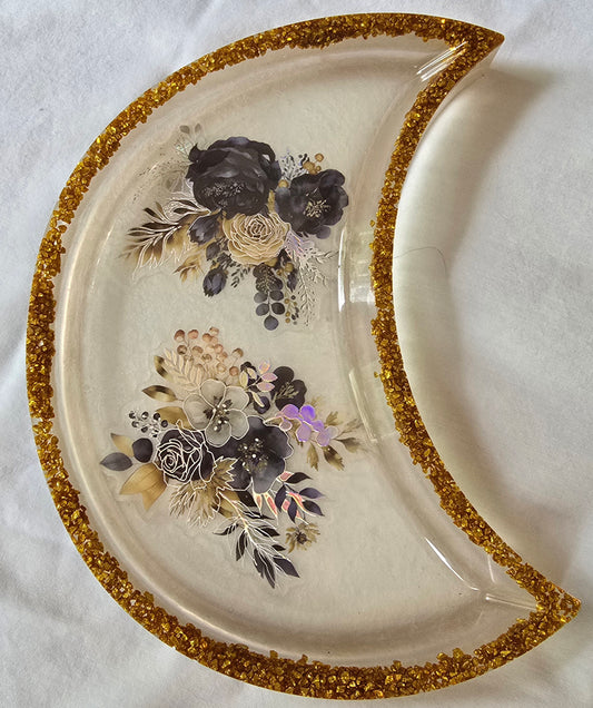 Large Crescent Moon Tray Made of Resin