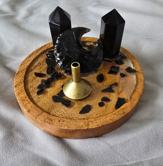 Obsidian Mini Altar/Meditation Table