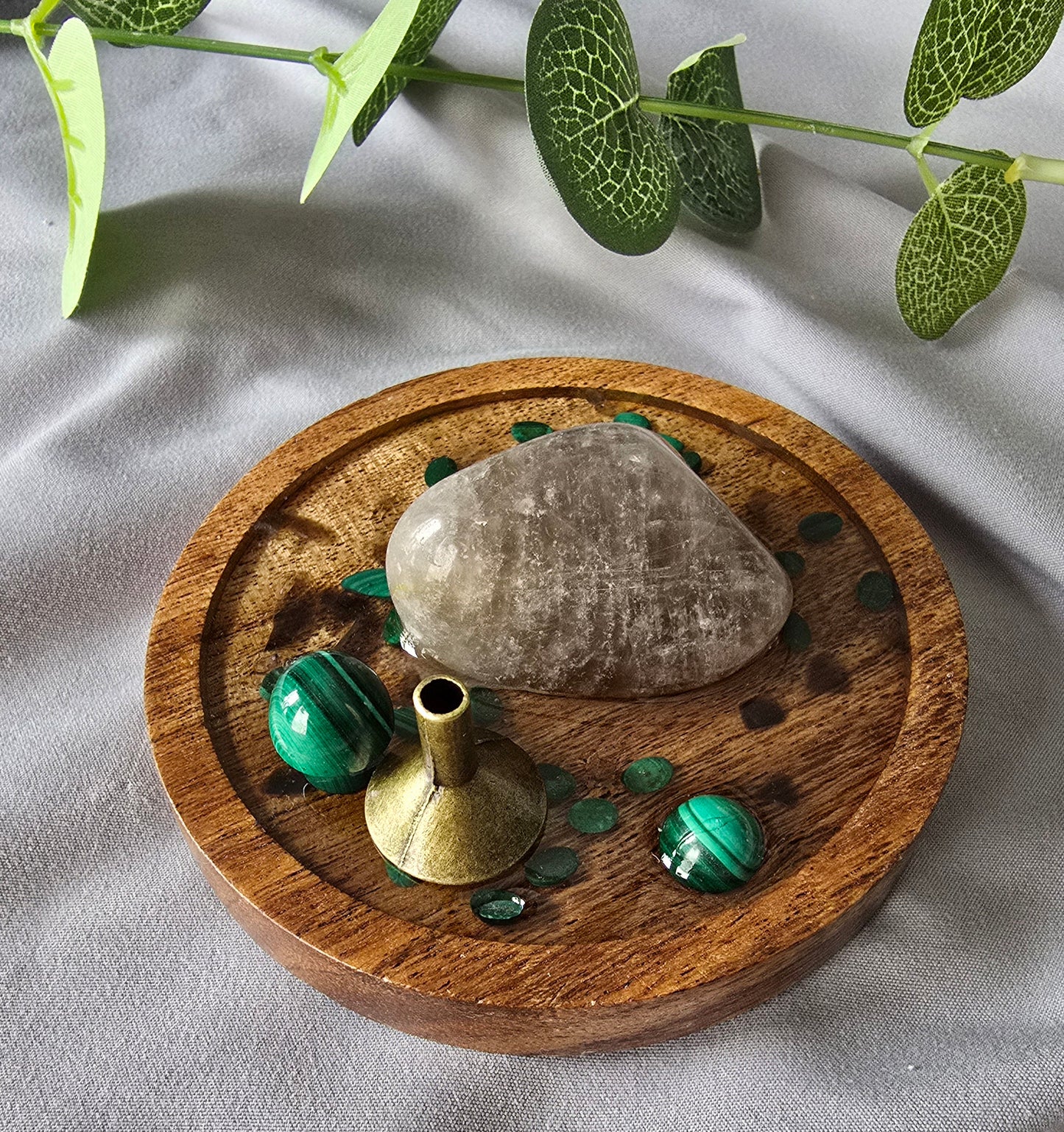 Smoky Quartz & Malachite Mini Altar/Meditation Table