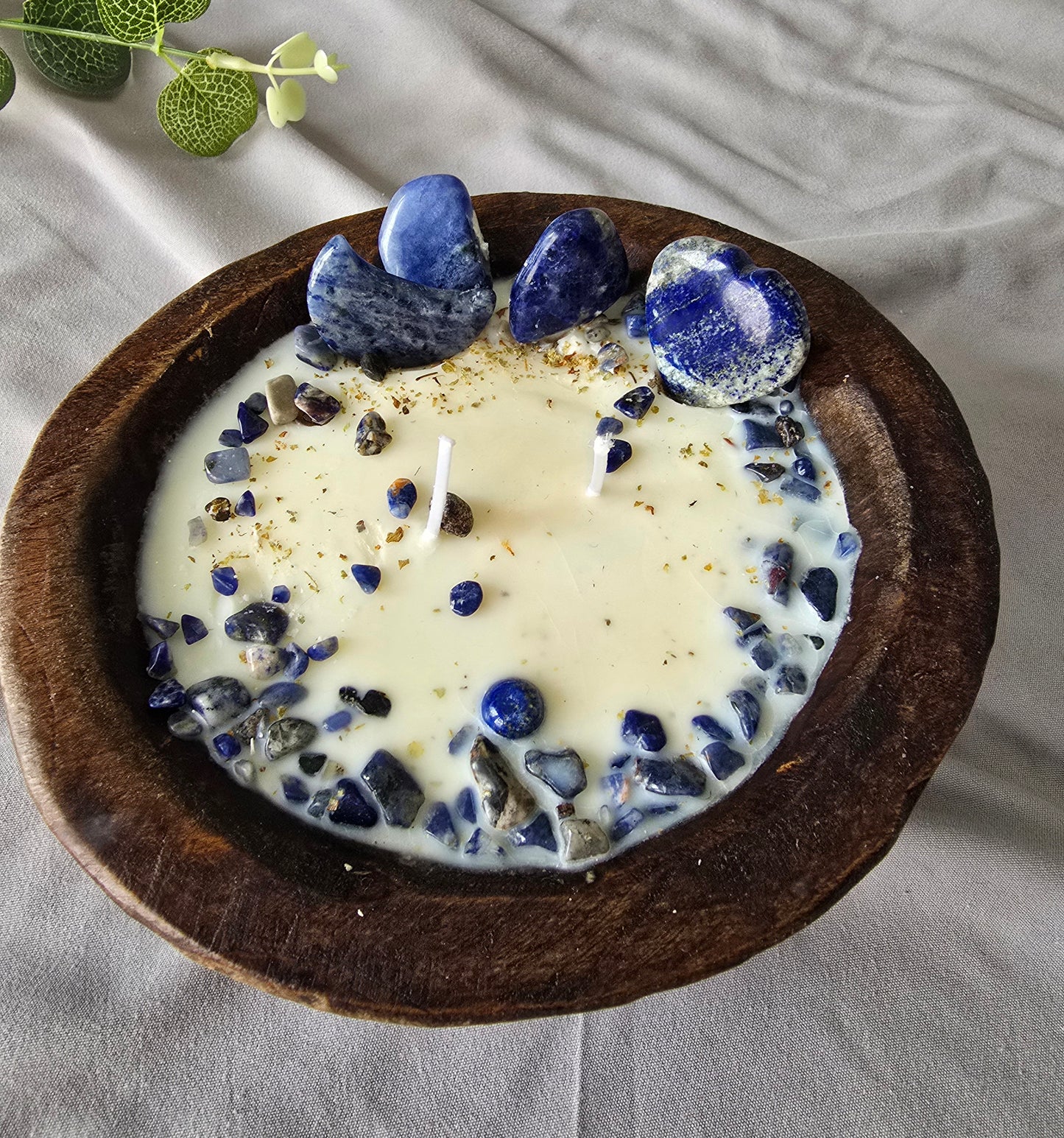 Sodalite Dough Bowl Candles